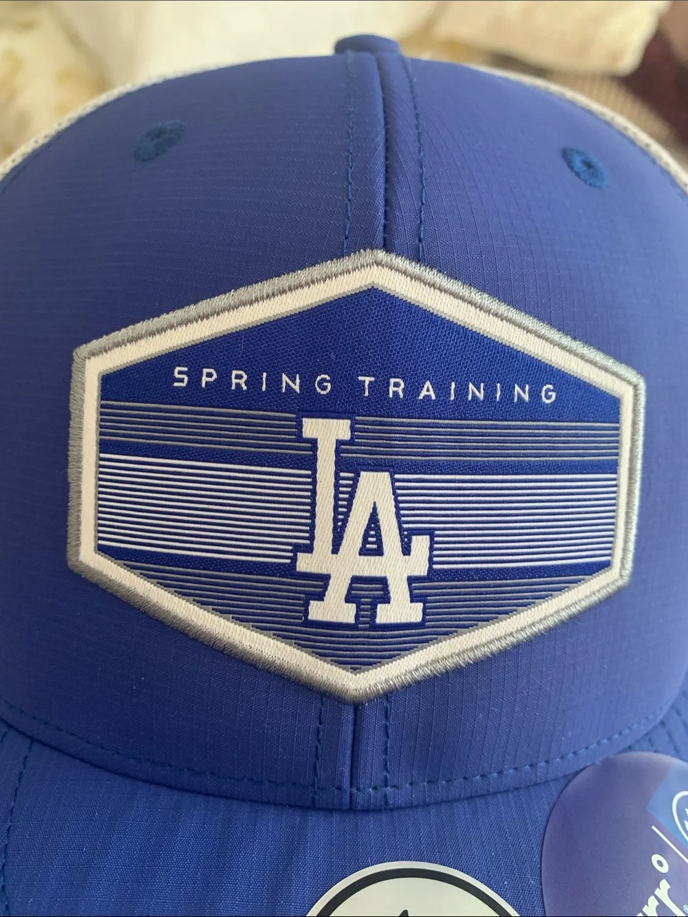 47 LA Dodgers Adjustable Blue & White Trucker Hat with Spring Training Patch